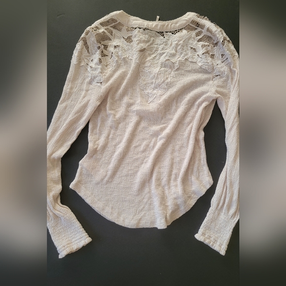 Free People Boho hippie half button down s/m top - Picture 2 of 14